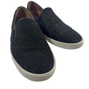 Jimmy Choo Black Glitter Slip-On Sneakers Size 39.5 Made in Spain
